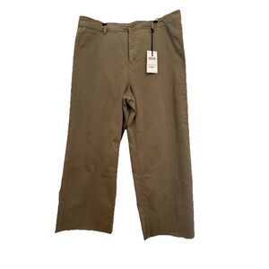 Oat New York High Rise Wide Leg Jean Cargo Capri Pants NWT DRIED SAGE Plus 22